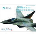 3D Декаль интерьера кабины МиГ-29 (9-12)  (для модели GWH)
